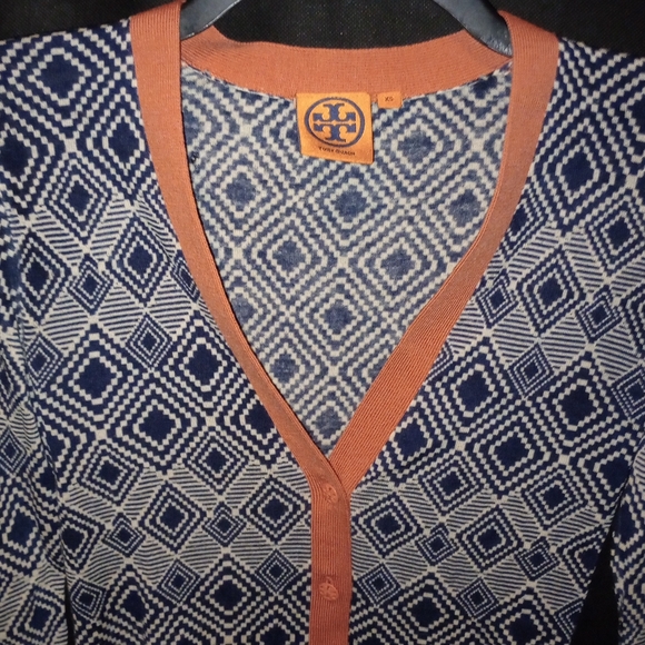 Tory Burch Geometric Pattern Cardigan Sweater Size XS - Picture 5 of 12